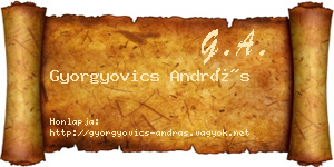 Gyorgyovics András névjegykártya